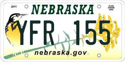 NE license plate YFR155