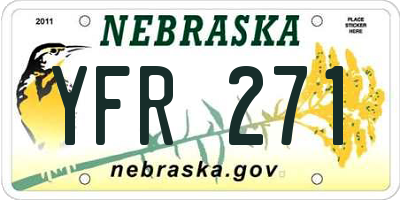 NE license plate YFR271