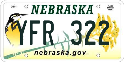 NE license plate YFR322