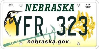 NE license plate YFR323