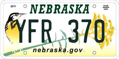 NE license plate YFR370