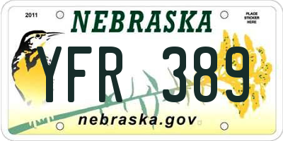 NE license plate YFR389