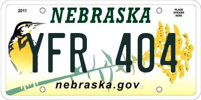 NE license plate YFR404