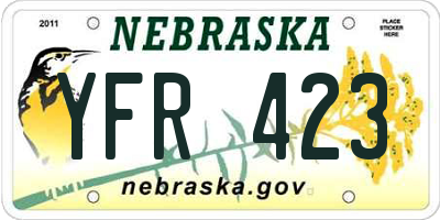 NE license plate YFR423