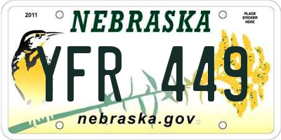 NE license plate YFR449