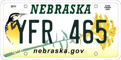 NE license plate YFR465