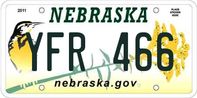 NE license plate YFR466