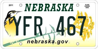 NE license plate YFR467