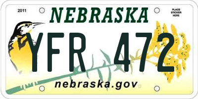NE license plate YFR472