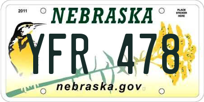 NE license plate YFR478