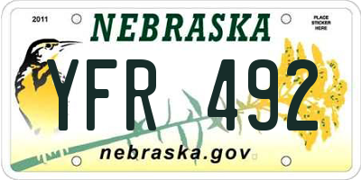 NE license plate YFR492