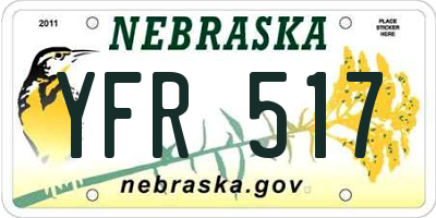 NE license plate YFR517