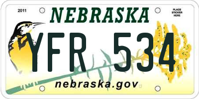 NE license plate YFR534