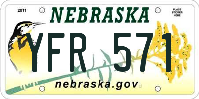 NE license plate YFR571