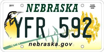 NE license plate YFR592