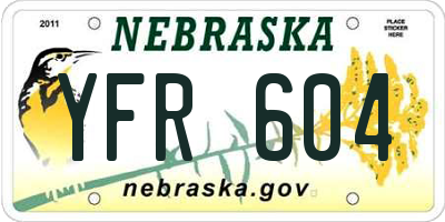 NE license plate YFR604
