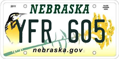 NE license plate YFR605