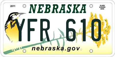 NE license plate YFR610