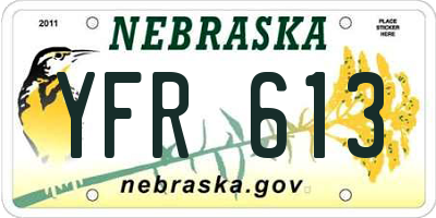 NE license plate YFR613