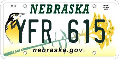 NE license plate YFR615