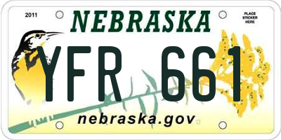 NE license plate YFR661