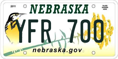 NE license plate YFR700