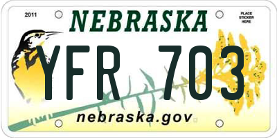 NE license plate YFR703