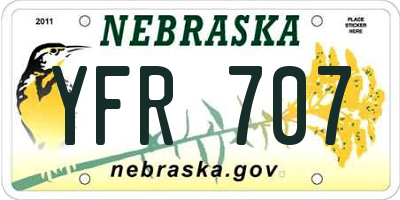 NE license plate YFR707