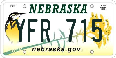 NE license plate YFR715