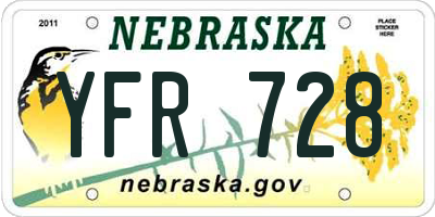 NE license plate YFR728