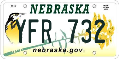 NE license plate YFR732