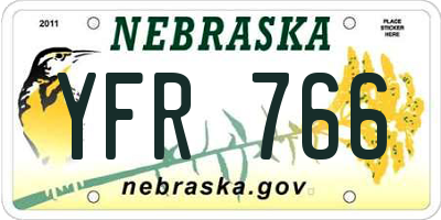 NE license plate YFR766