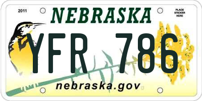 NE license plate YFR786