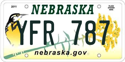 NE license plate YFR787