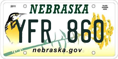 NE license plate YFR860