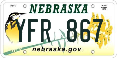 NE license plate YFR867