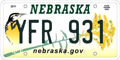 NE license plate YFR931