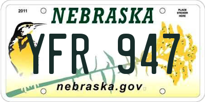 NE license plate YFR947