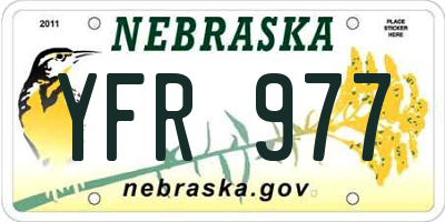 NE license plate YFR977