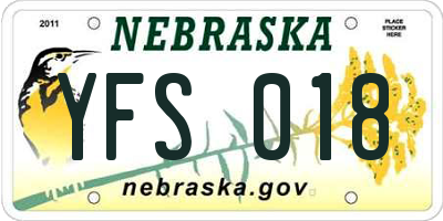 NE license plate YFS018