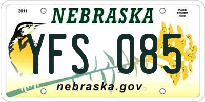 NE license plate YFS085