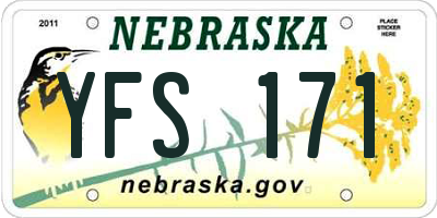 NE license plate YFS171