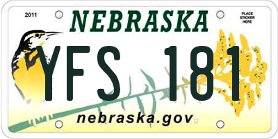 NE license plate YFS181