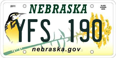NE license plate YFS190