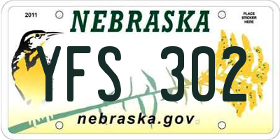 NE license plate YFS302