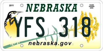 NE license plate YFS318