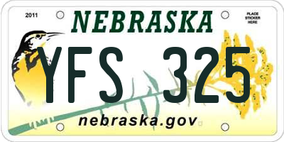 NE license plate YFS325