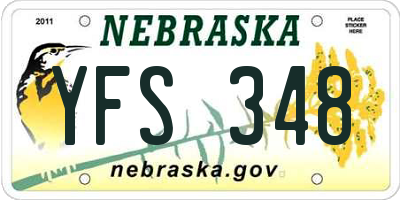 NE license plate YFS348