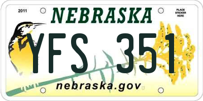 NE license plate YFS351