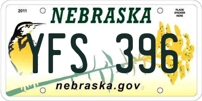 NE license plate YFS396